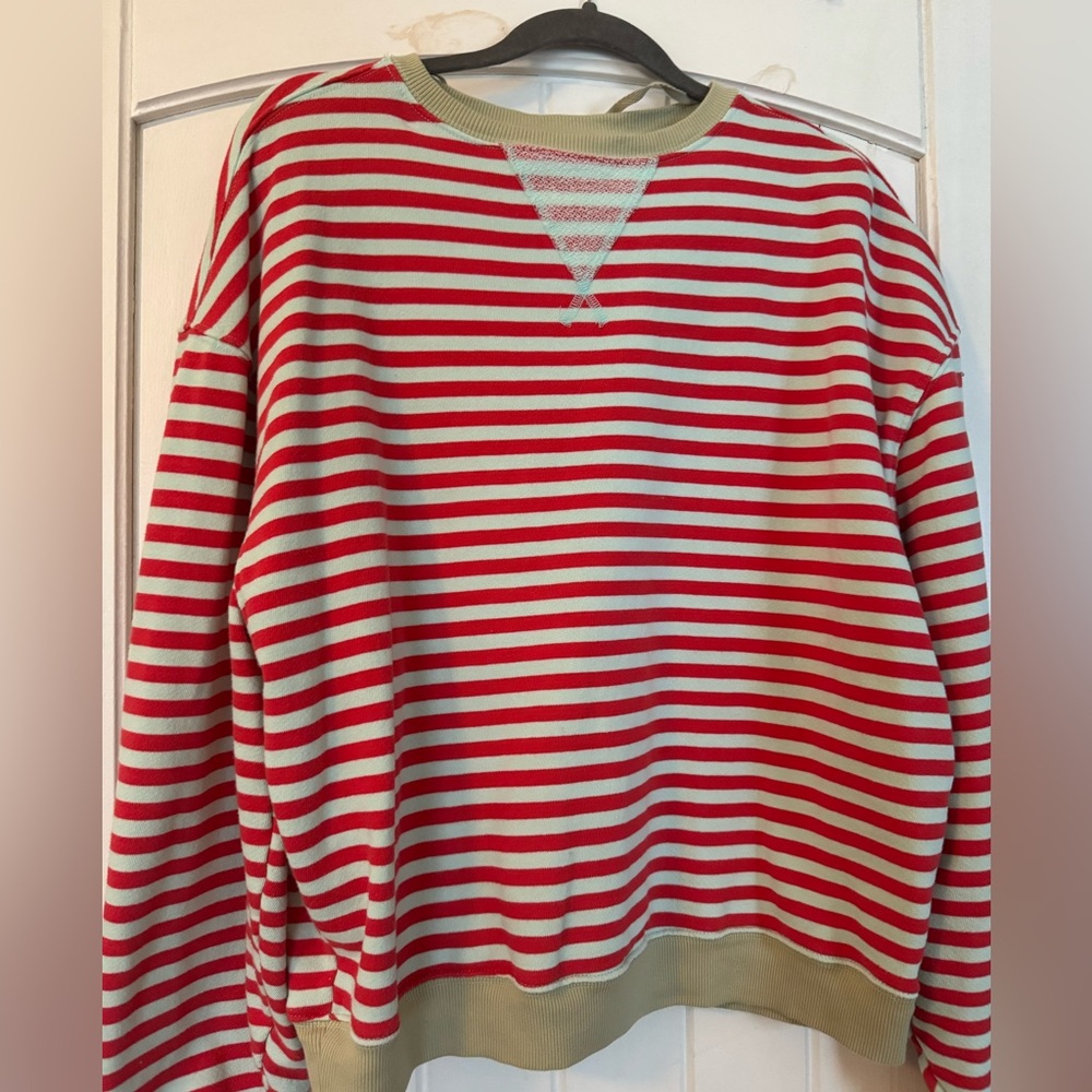 Free people striped pullover sweatshirt, size XS